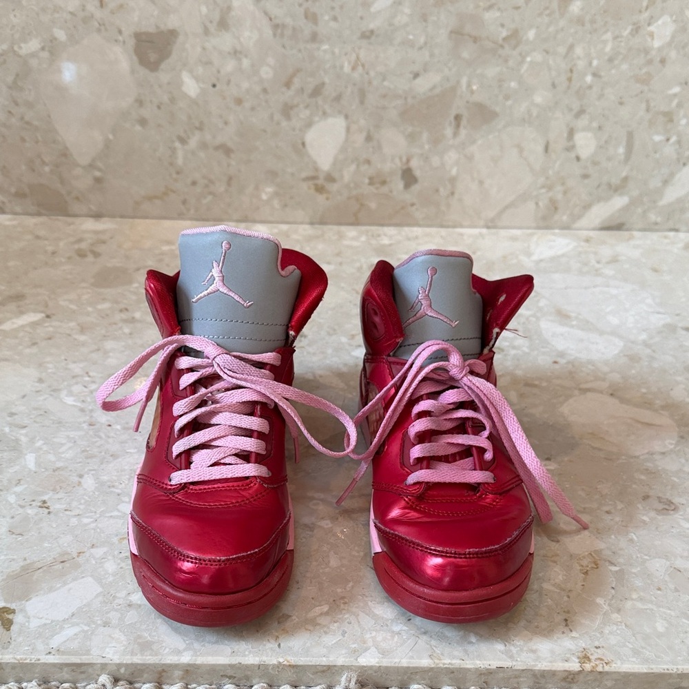 Nike Jordan retro 5 “Valentine’s Day sneakers Red, metallic, and pink